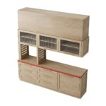 SCW - Butler's Pantry Cabinet With Upper Dust Cover Panels - Cabinet