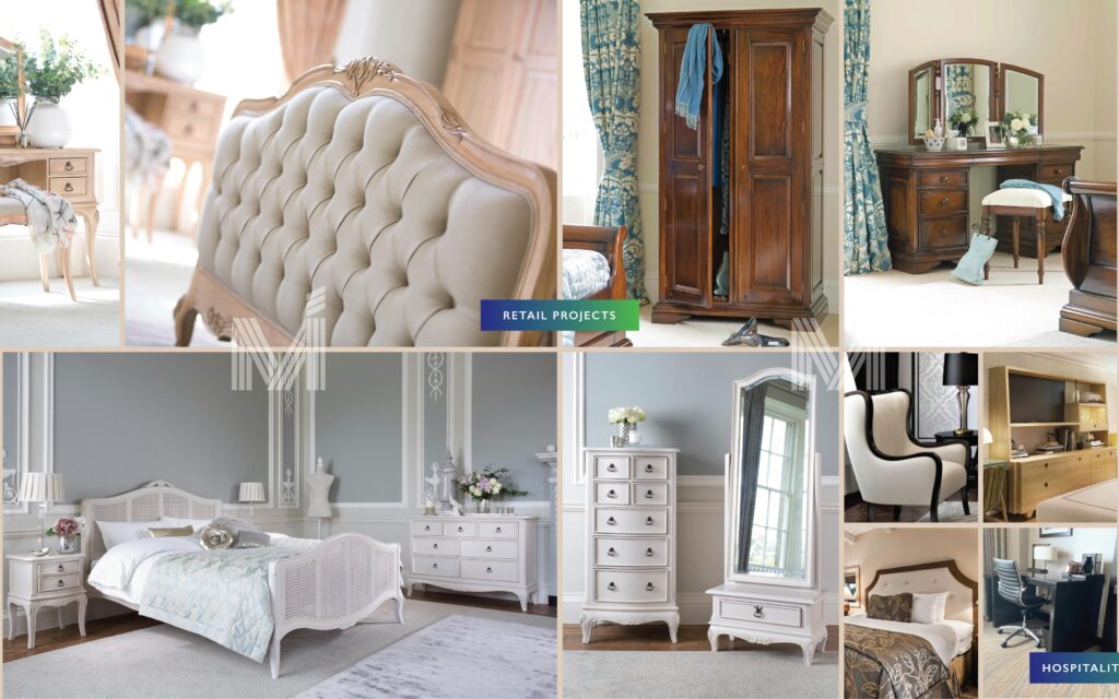 Furniture collection collage by Mebel International furniture manufacturer for retail and hospitality