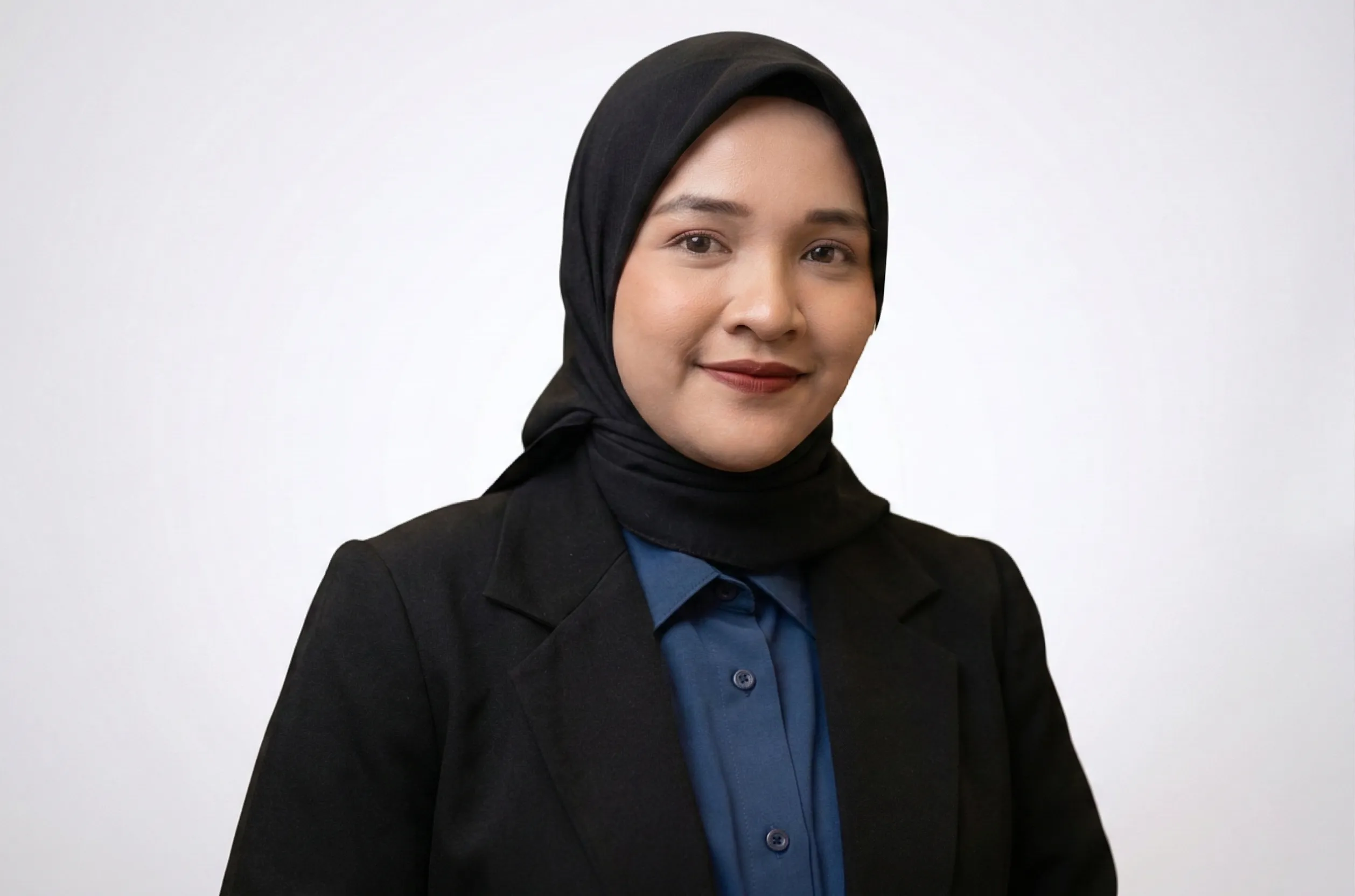 Female team member portrait at Mebel International furniture manufacturer office